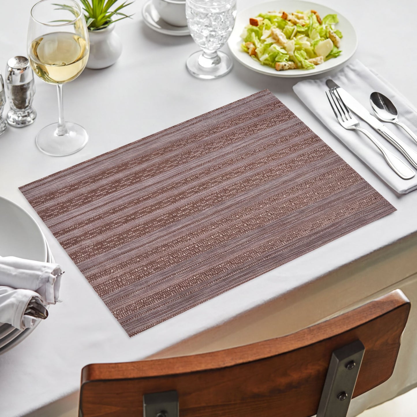 PVC Placemats – Brown Dining Table Mats | Non Slip, Heat Resistant & Waterproof
