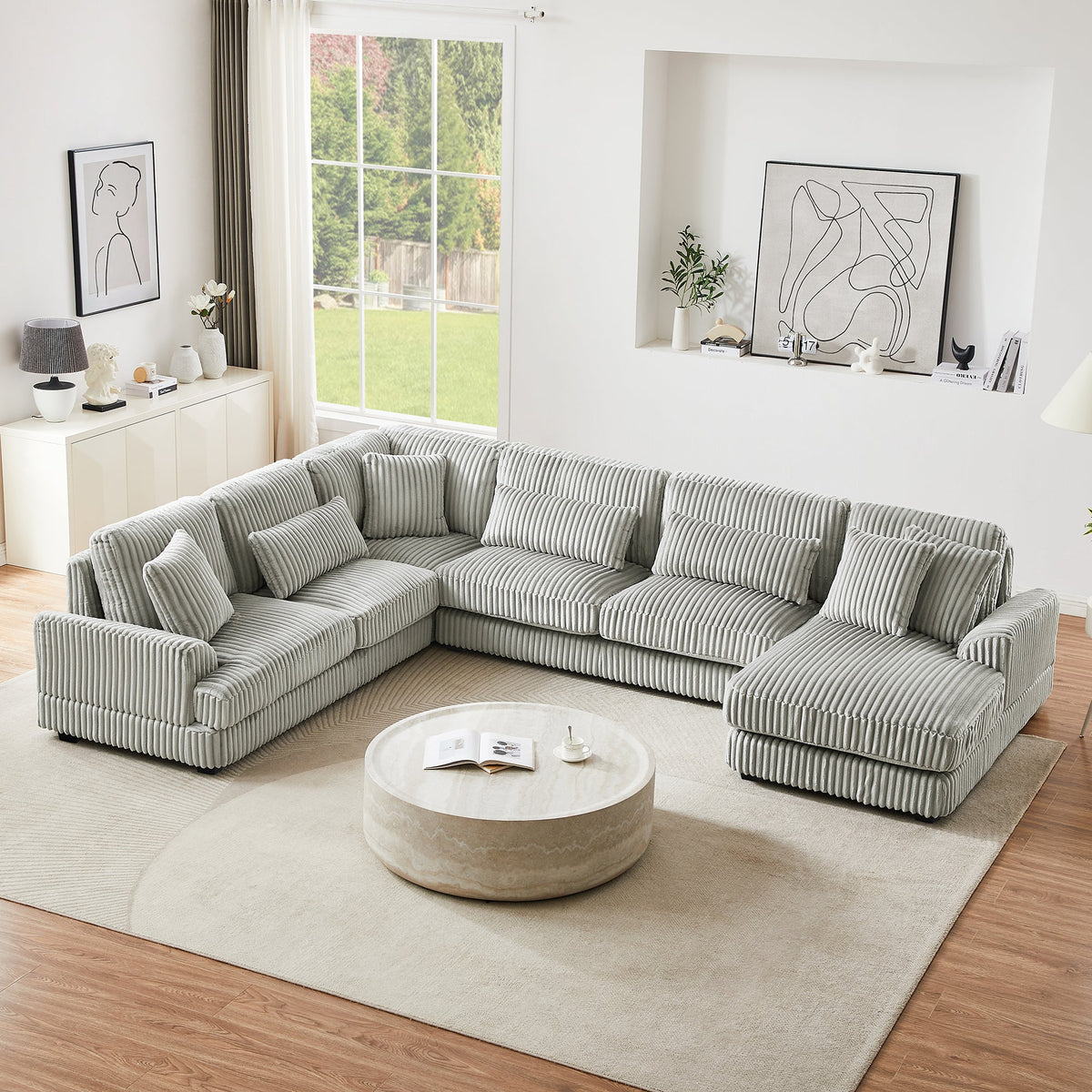 129" Oversized Sectional Sofa U-shaped Couch