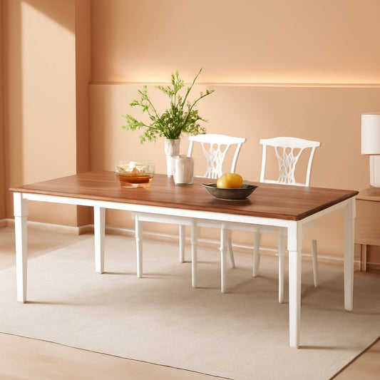 78 Inch Rustic Walnut Dining Table For 6 To 8 People