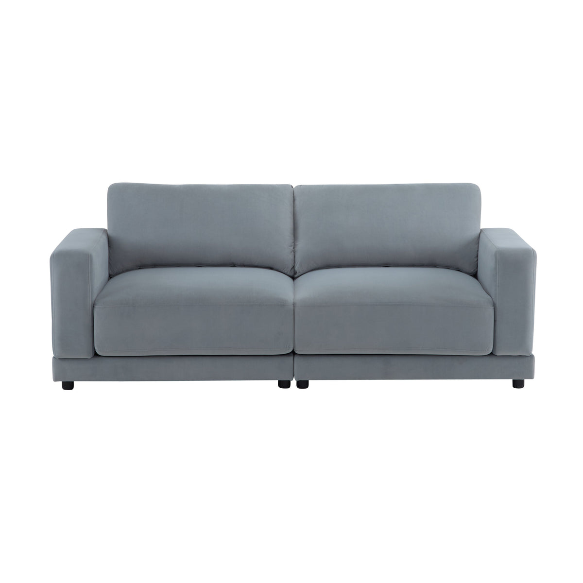 81'' Modern Square Arm Sofa with Soft Velvet Upholstery