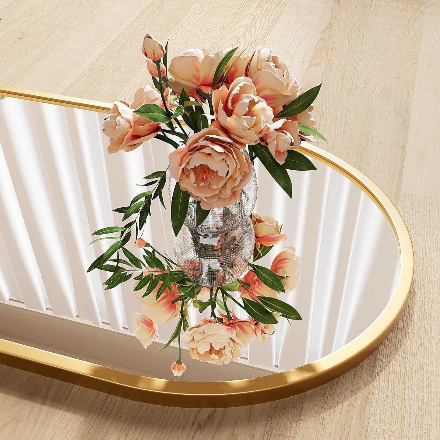 Nanoglass Arch Full Length Standing Mirror 71x26 In Gold
