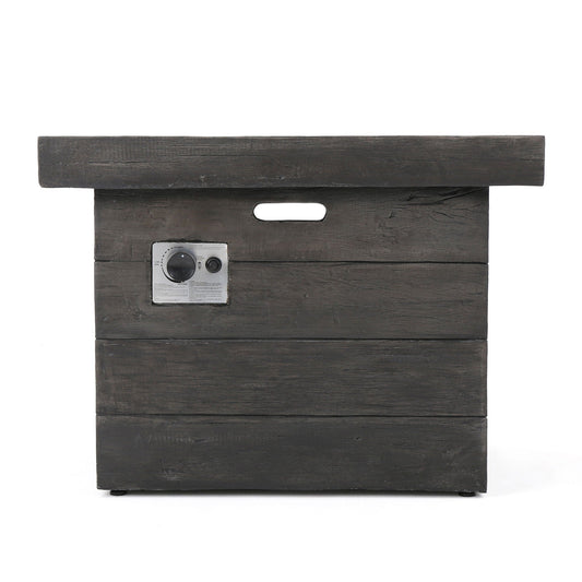 Anchorage Wood Square Fire Pit 40,000 BTU - Gray