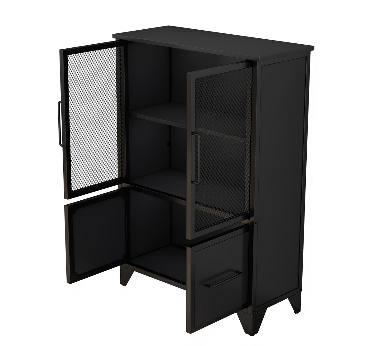 Storage Cabinet With 4 Iron Doors