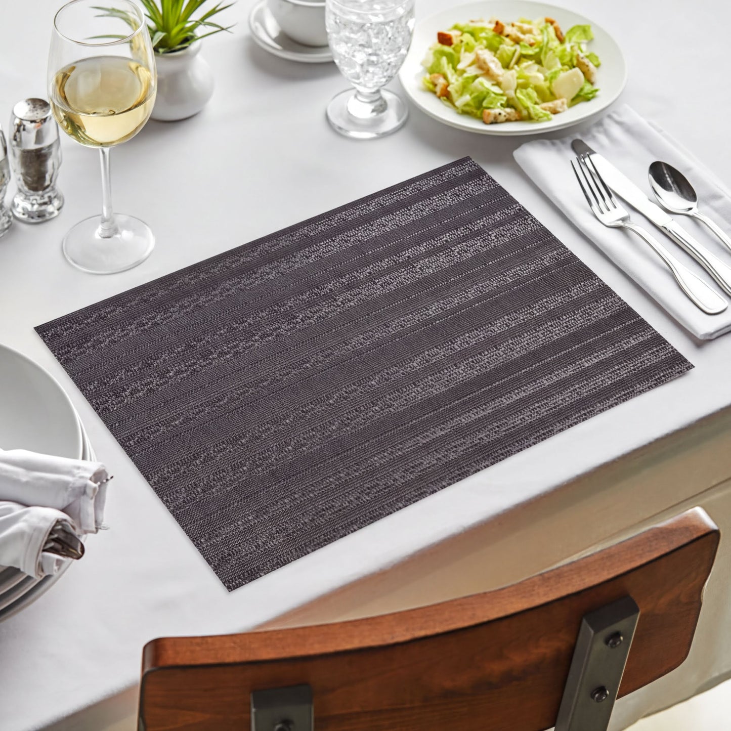PVC Placemats - Brown Dining Table Mats | Heat Resistant, Non Slip Protection