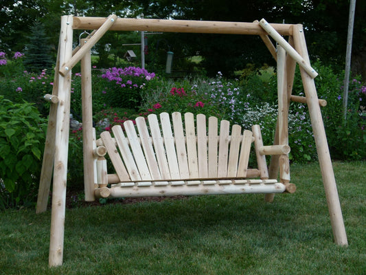 Rustic Log Swing Set