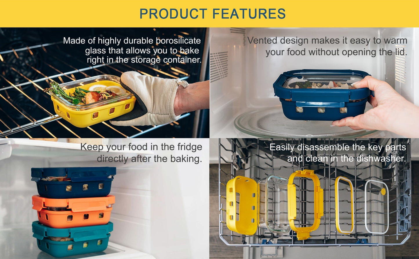 Multicolor Glass Storage Set