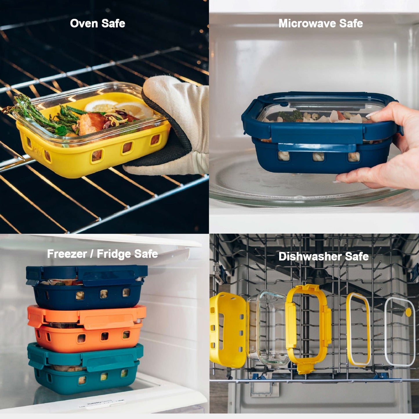 Multicolor Glass Storage Set