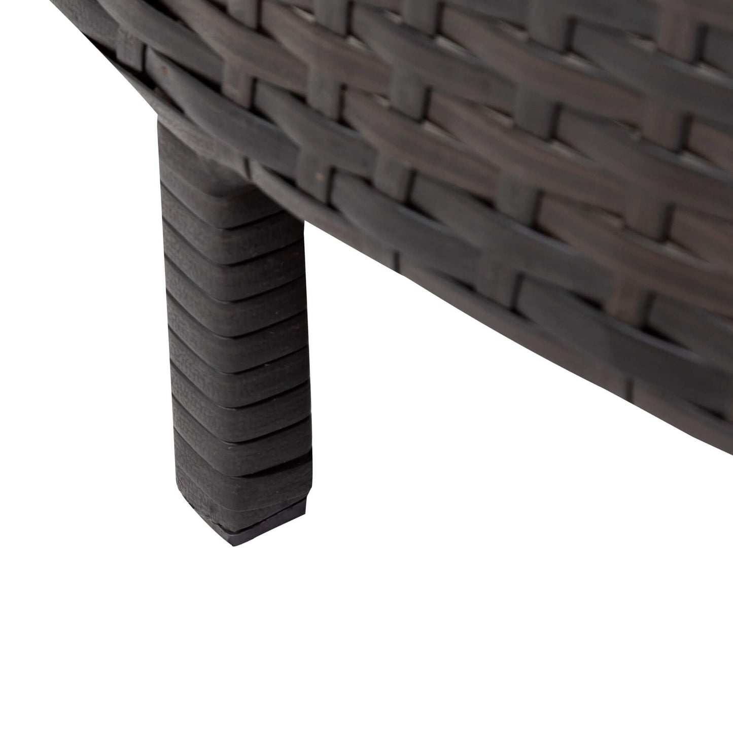 Premium 5-Piece All-Weather Half-Moon Outdoor Rattan Wicker Patio Sectional Sofa Furniture Set With Tempered Glass Table (SAK32615)