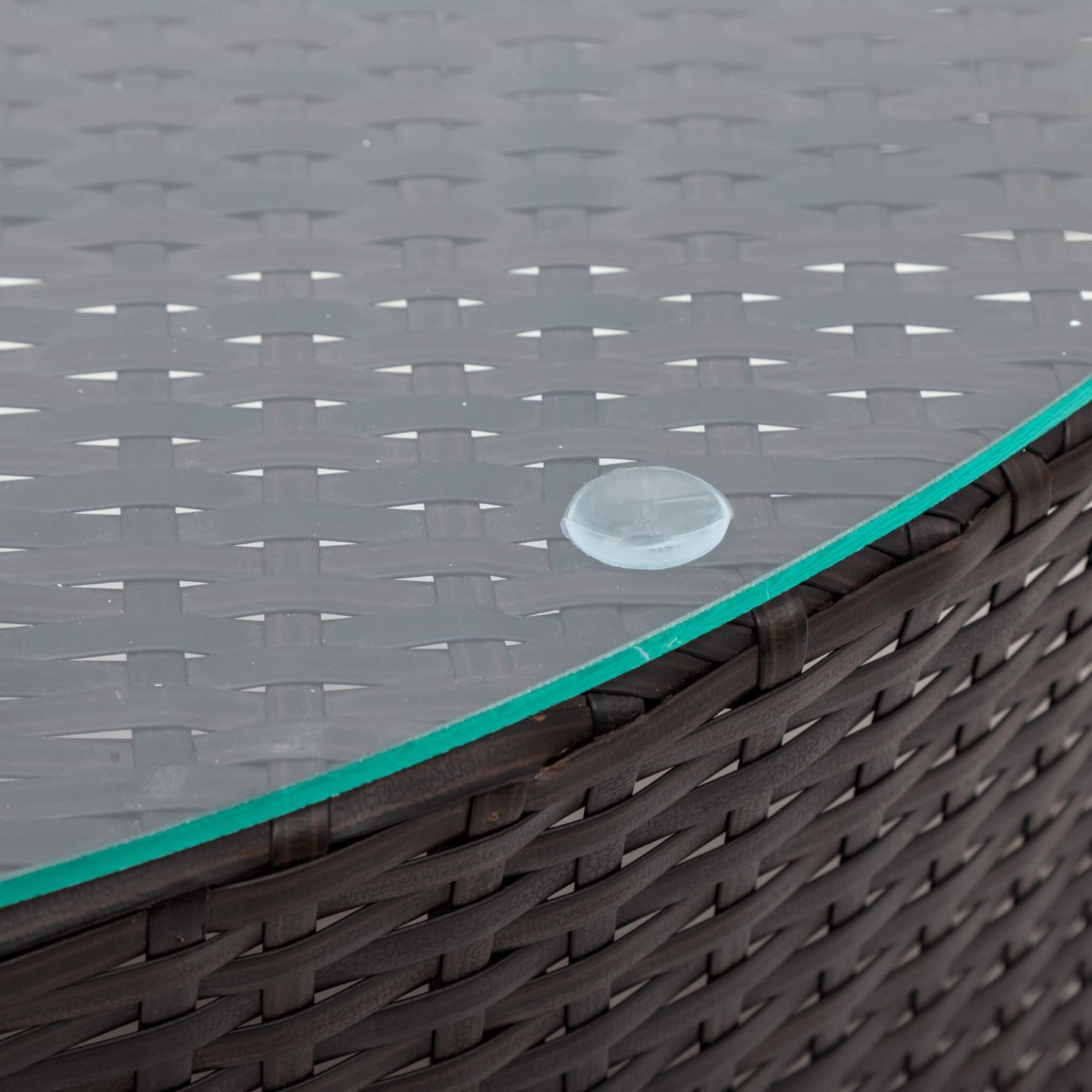 Premium 5-Piece All-Weather Half-Moon Outdoor Rattan Wicker Patio Sectional Sofa Furniture Set With Tempered Glass Table (SAK32615)