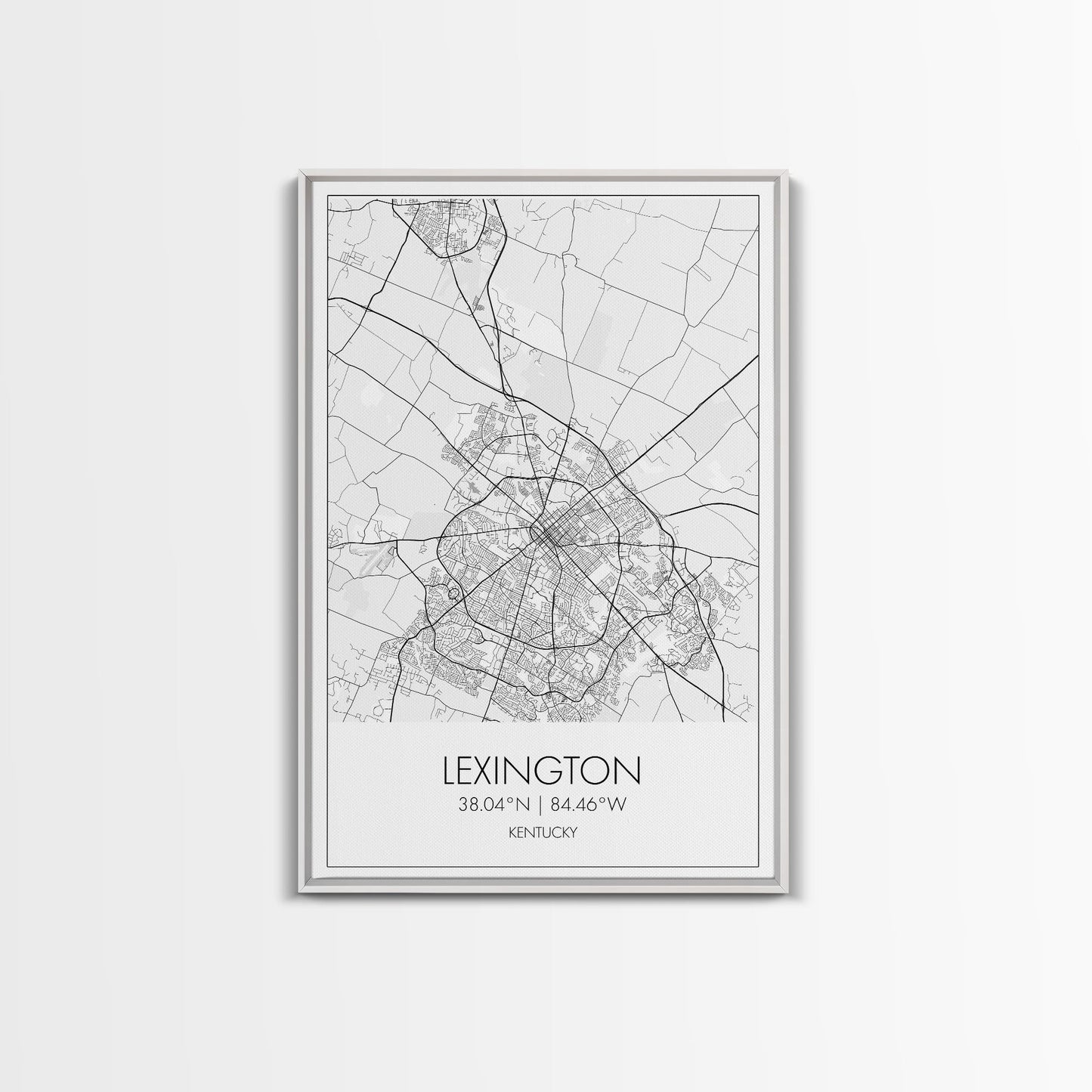 Lexington Street Map, Kentucky Map, City Map Art, Modern Wall Art, Wall Art, Canvas Print, Living Room Art, Travel Print, Pilot Gifts