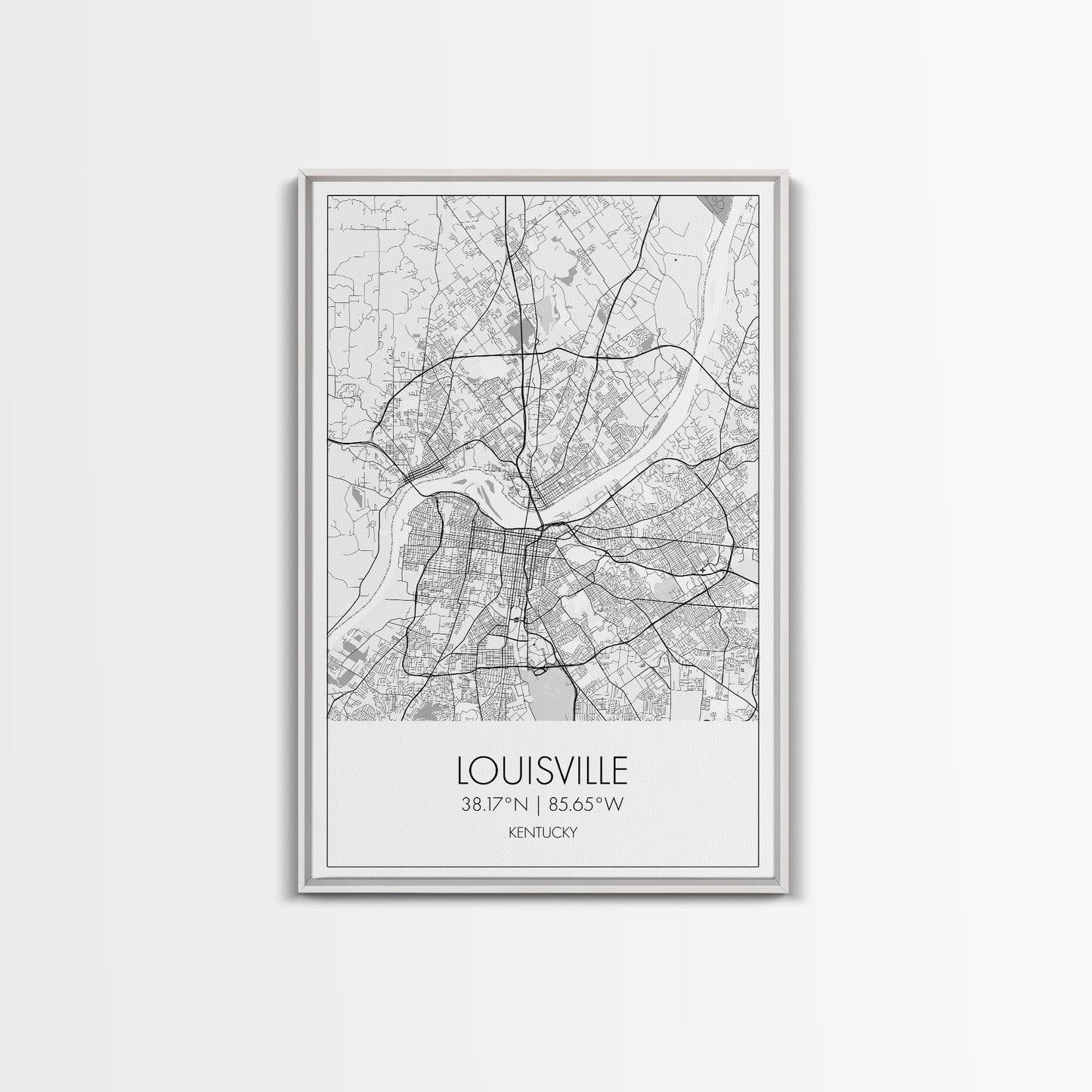 Louisville Street Map, Kentucky Map, City Map Art, Modern Art, Wall Art, Canvas Print, Travel Wall Art, Wall Décor Bedroom, Gifts For Dad