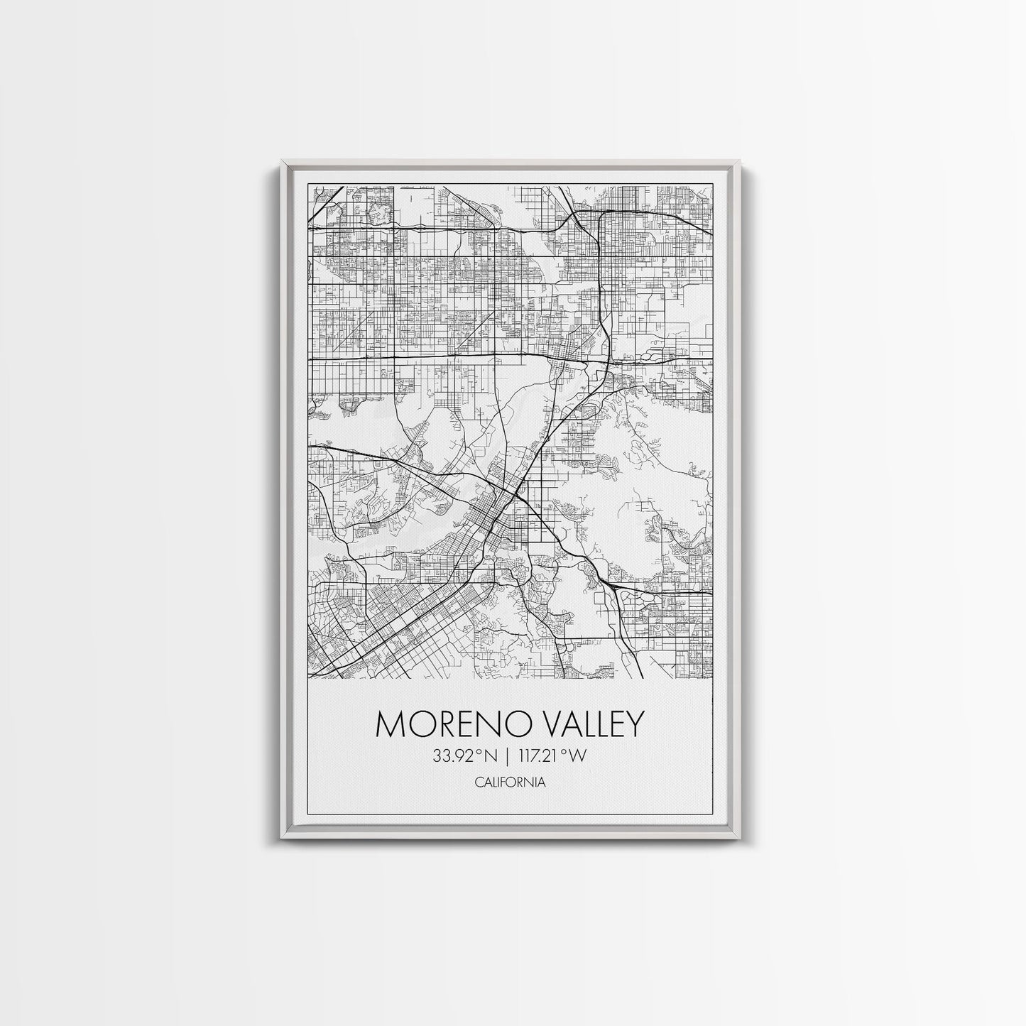 Moreno Valley Street Map, California Map, City Map Art, Modern Art, Wall Art, Canvas Print, Wall Art For Bedroom, Couple Gift, Travel Print