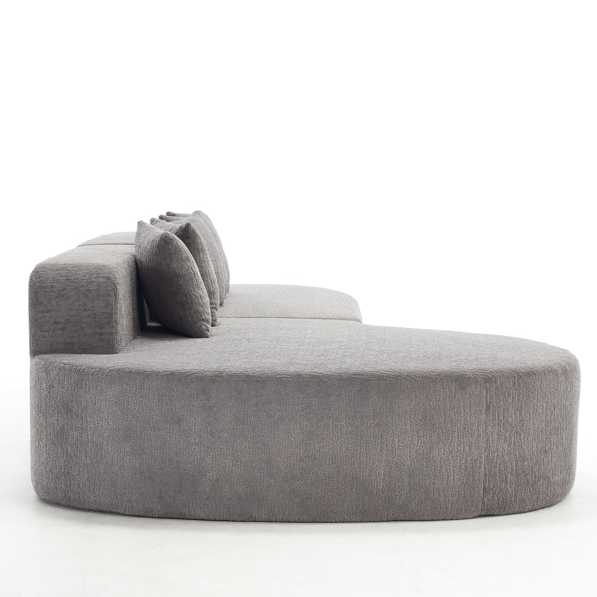 Boneless L-Shape Sectional Curved Sofa with Pillows