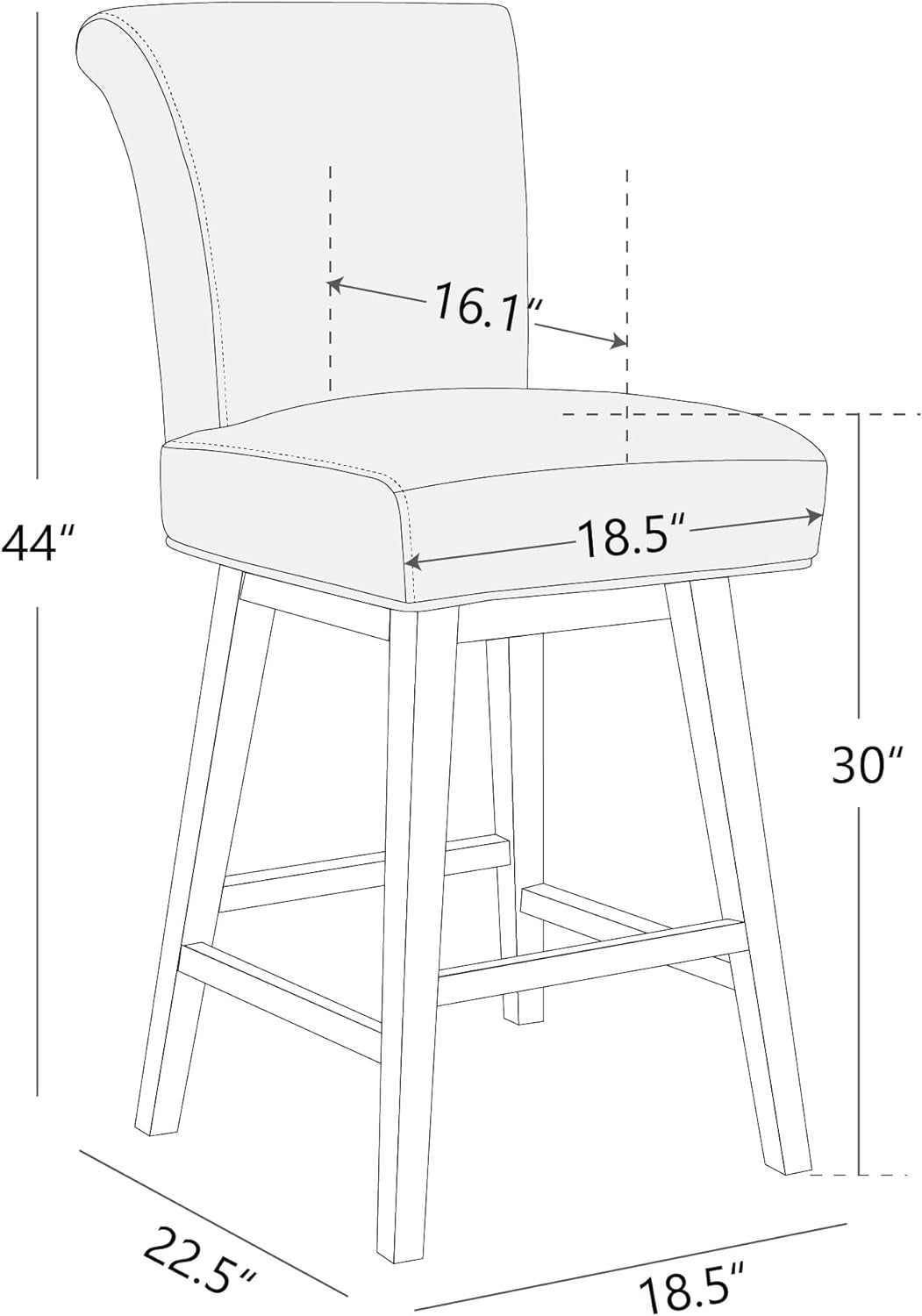 30 Inch Counter Height Swivel Bar Stools Set Of 2 Black