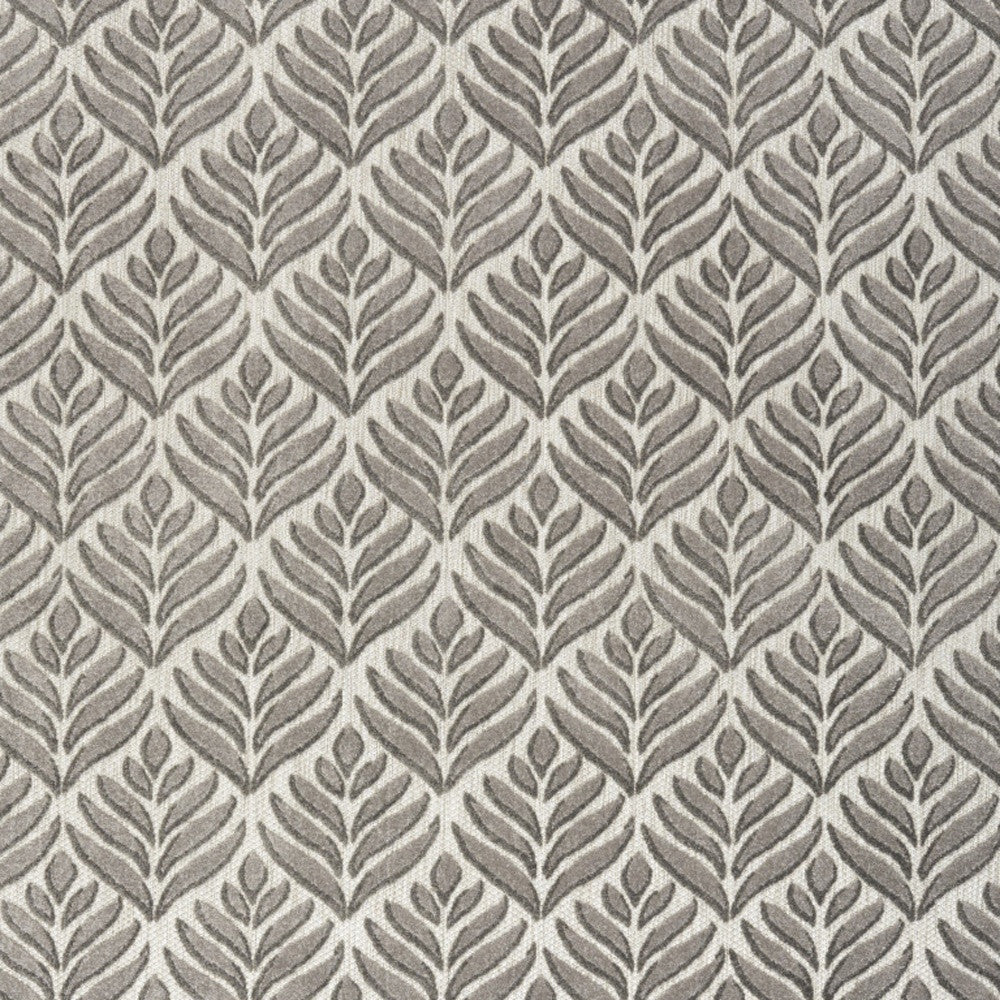 8' X 11' Charcoal Floral Stain Resistant Non Skid Area Rug