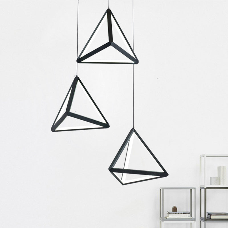Sophia's Sleek Black LED Pendant Ceiling Lamp for Stylish Restaurants