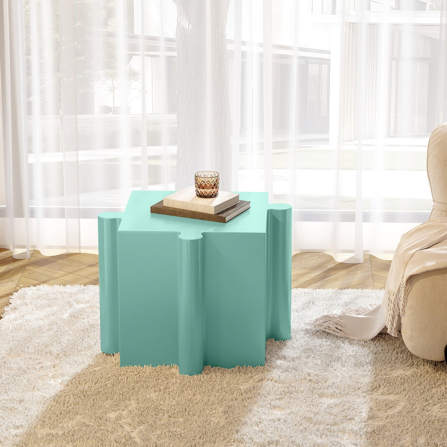 Puzzle Art Side Table, Modular Convex Edge MGO Table