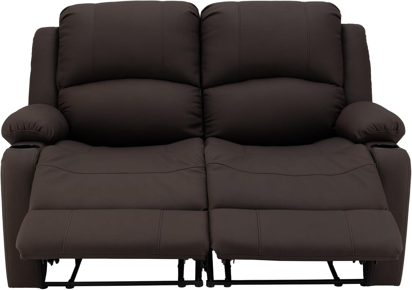 58 Inch Double Wall Hugger Theater Recliner Sofa, Chocolate