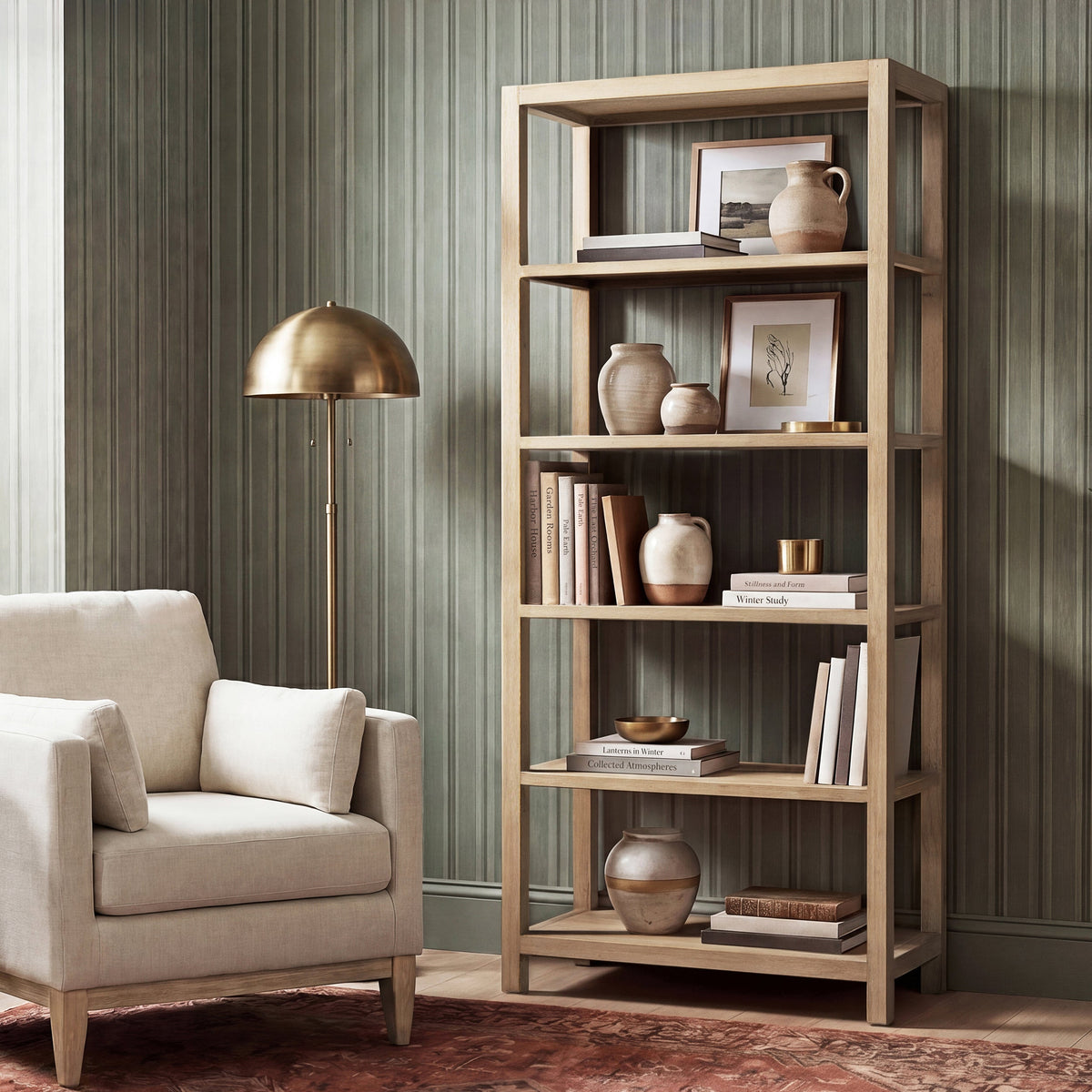 Ellis 71" Reclaimed Wood 5-Shelf Open Frame Bookcase