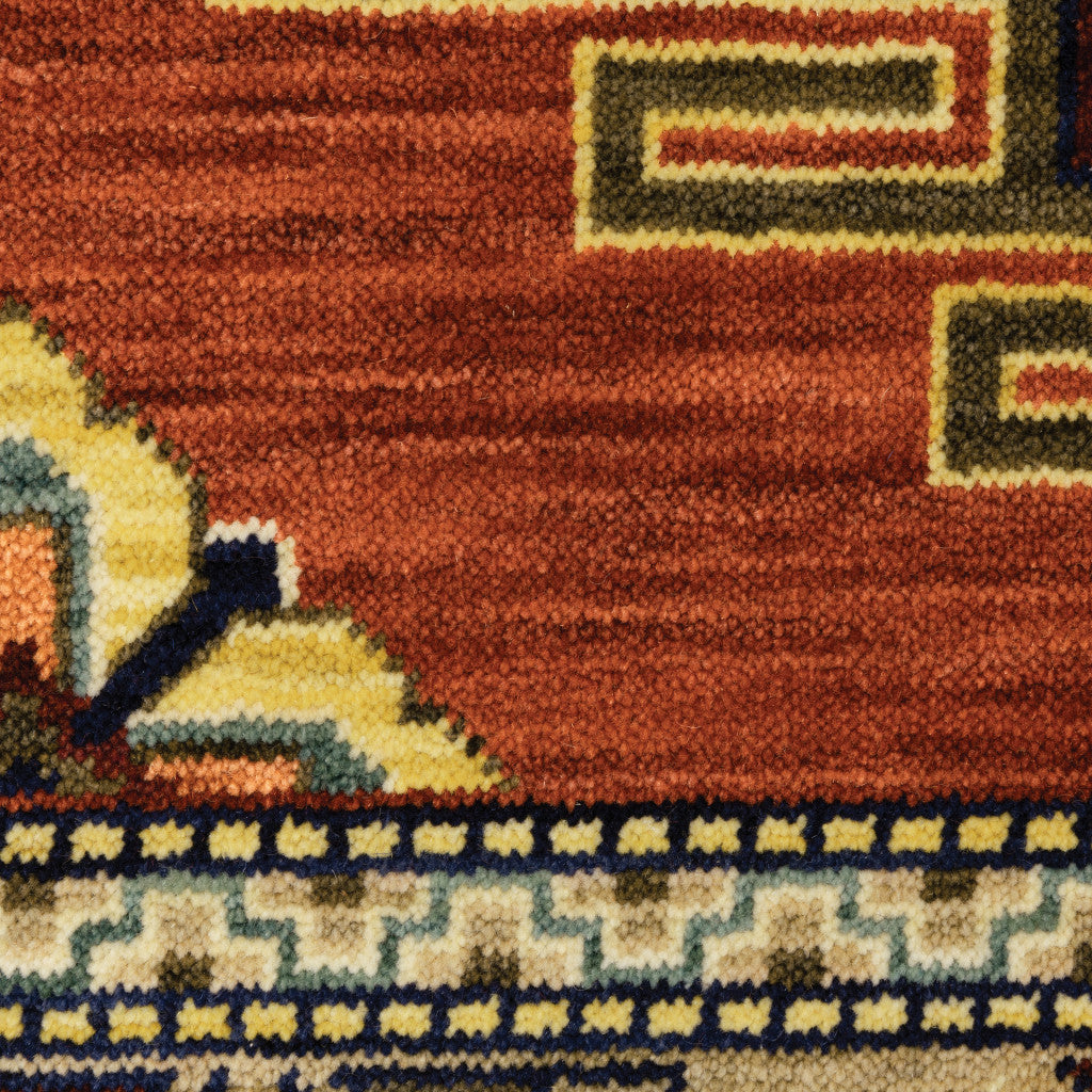 2' X 3' Red and Gold Oriental Power Loom Area Rug