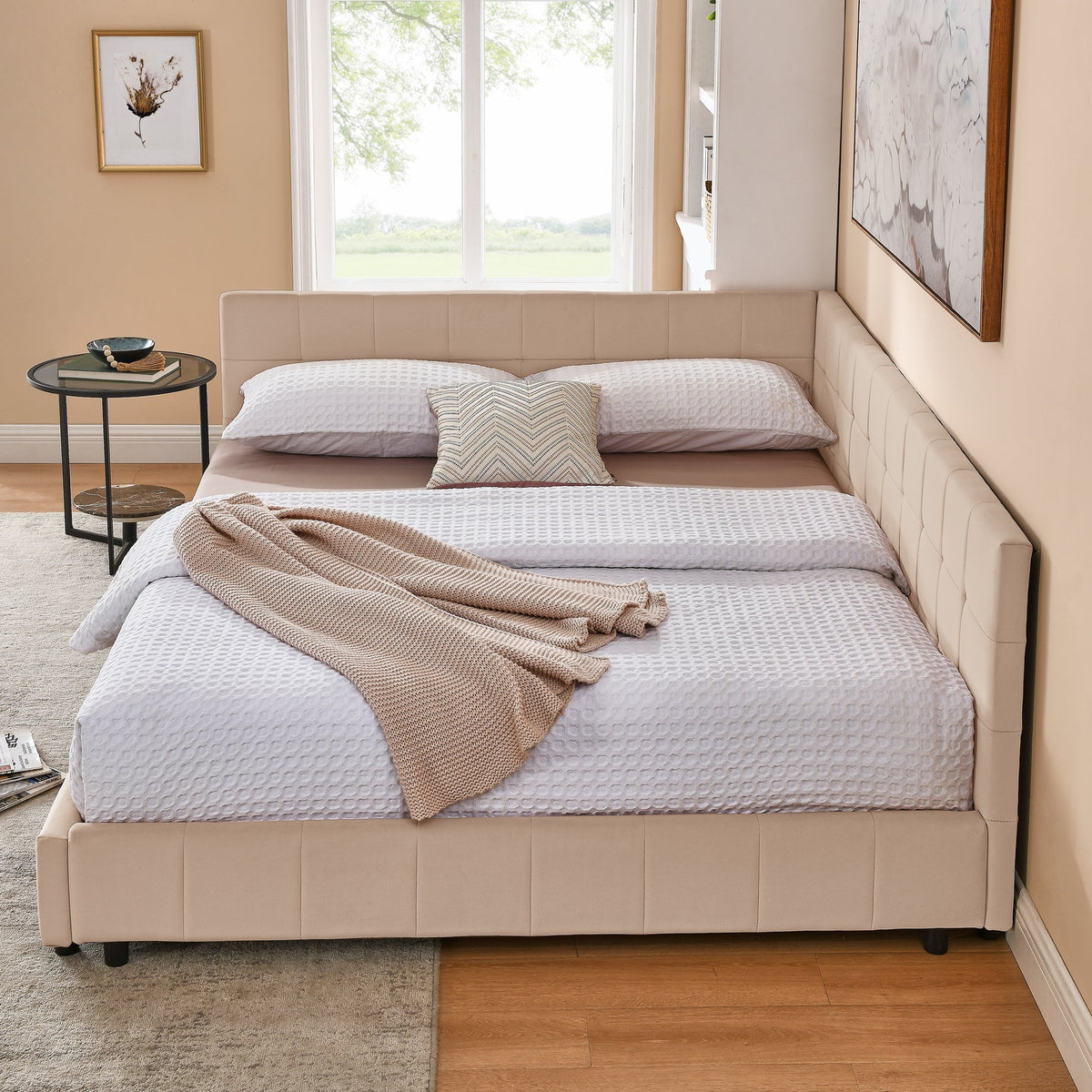 Queen Size Upholstered Tufted Bed Frame