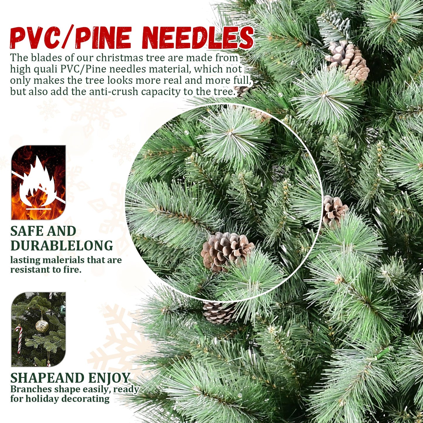 6FT Christmas Tree with 66 Pine Cones