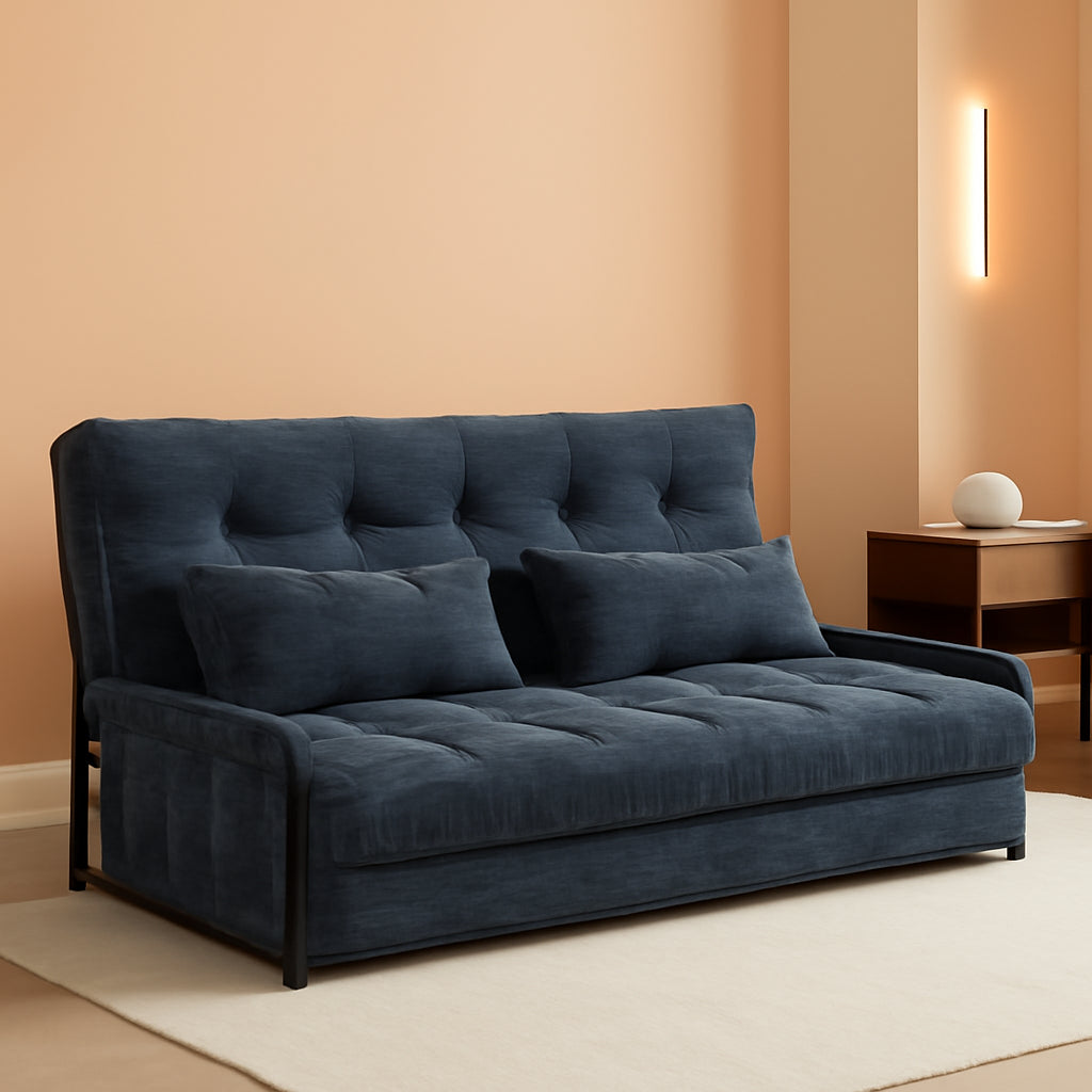 Dark Gray Adjustable Floor Sofa 5 Position Reclining Bed