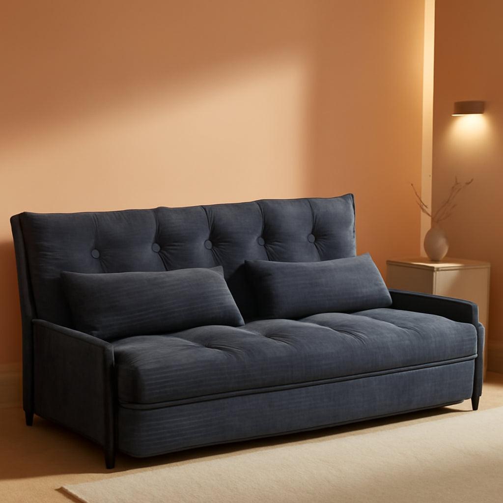 Customizable Dark Grey Floor Sofa Bed With Five Position Adjustment