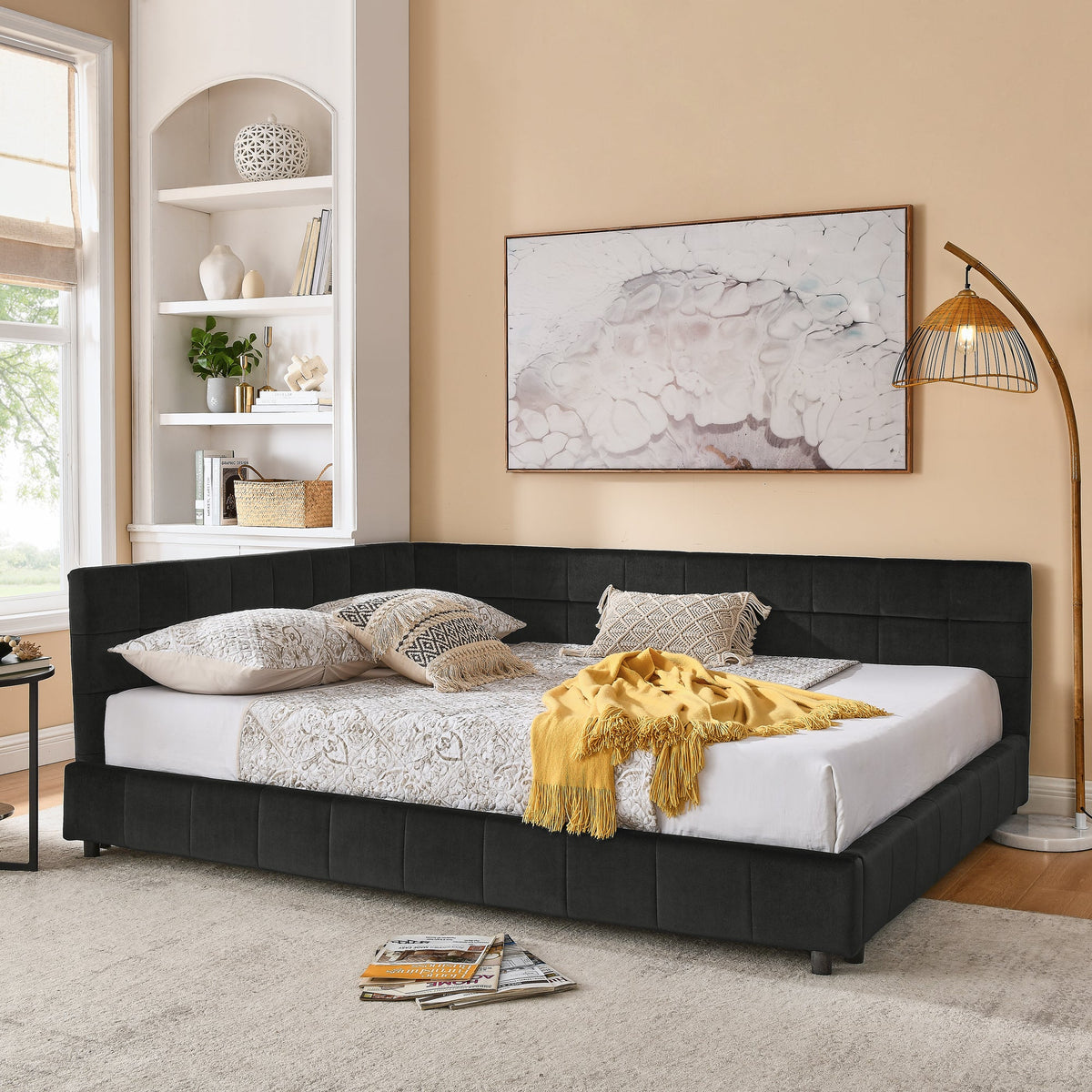 Queen Size Upholstered Tufted Bed Frame