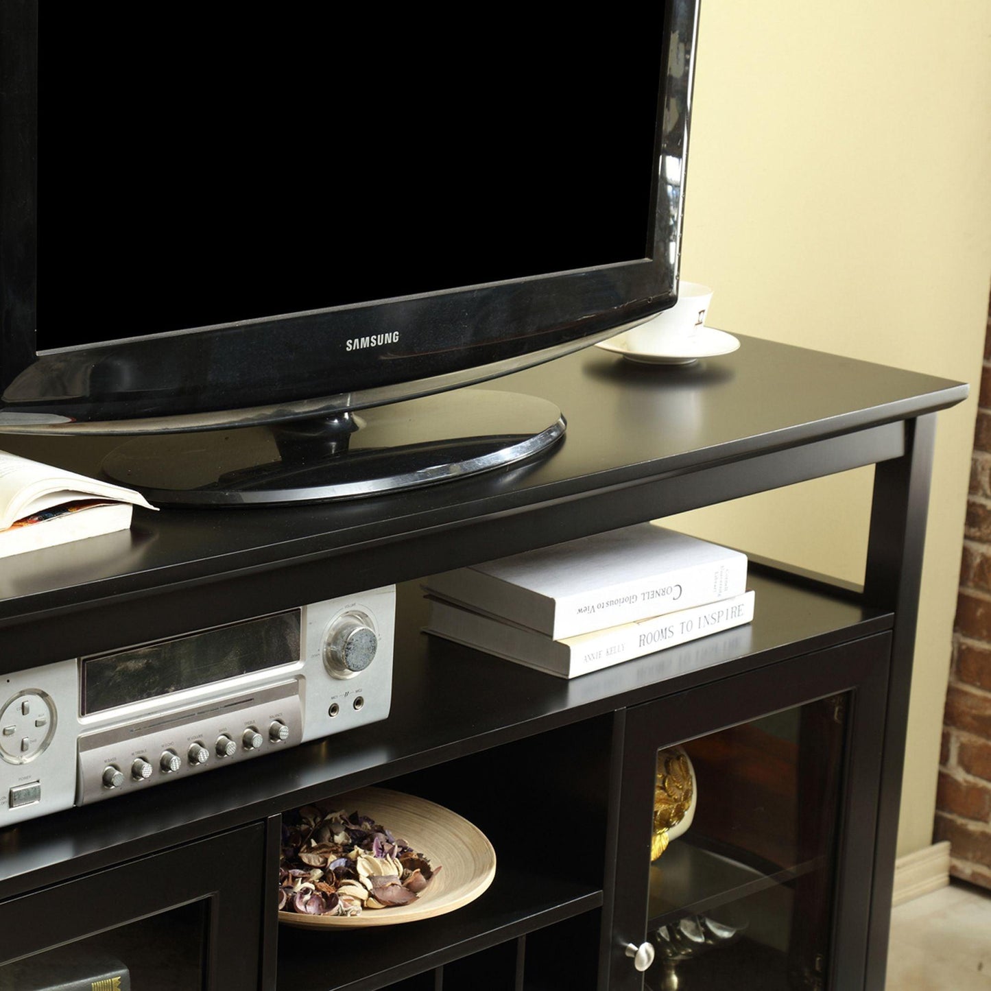 51" Wide Wood Cupboard Buffet Storage Cabinet with Wine Rack for 12-Bottles