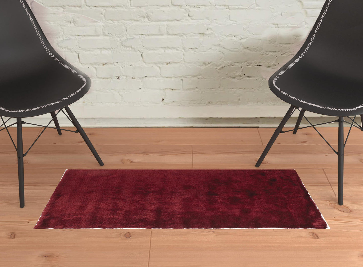 5' X 8' Blue And Black Shag Tufted Handmade Area Rug