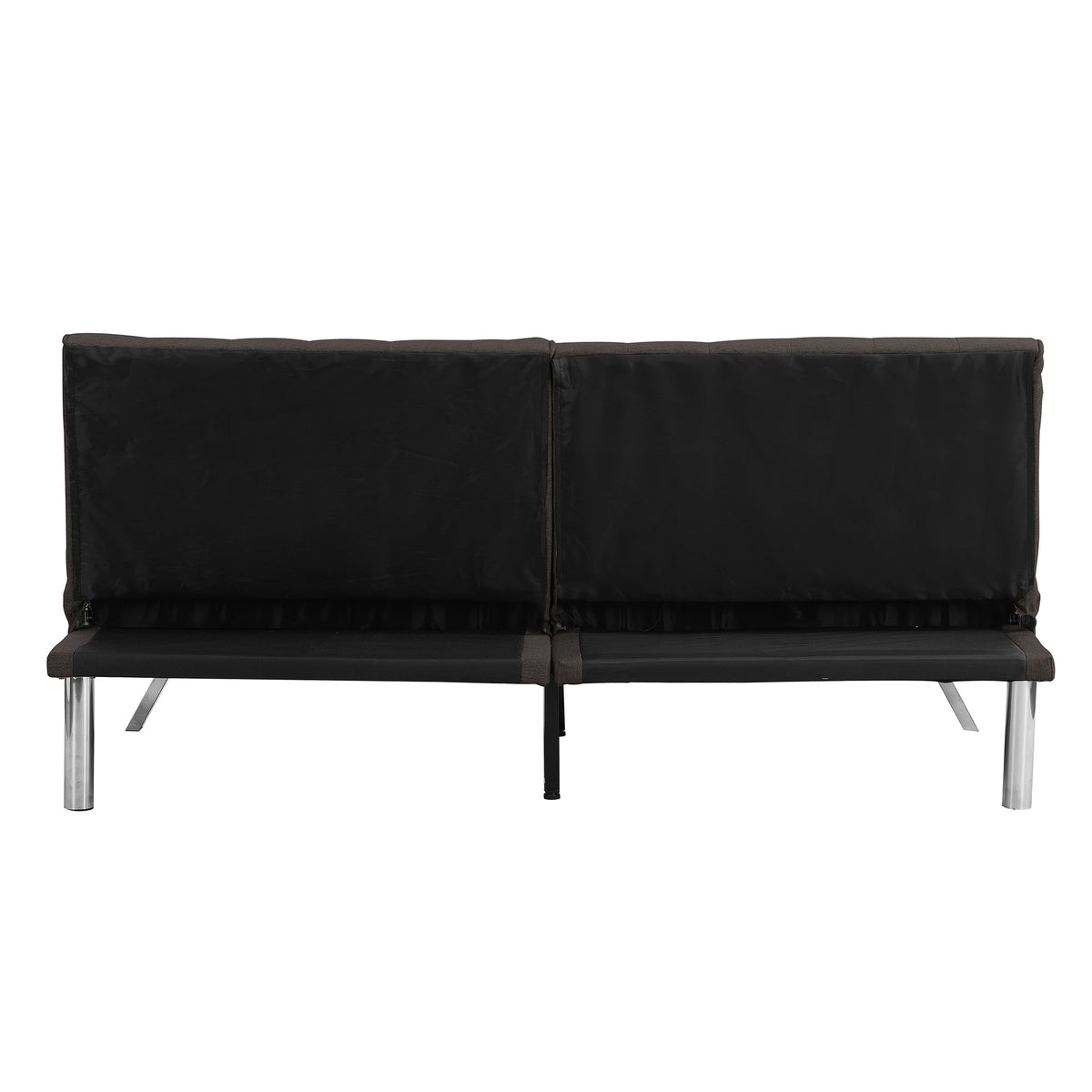 Wood Frame Stainless Leg Futon Sofa Bed