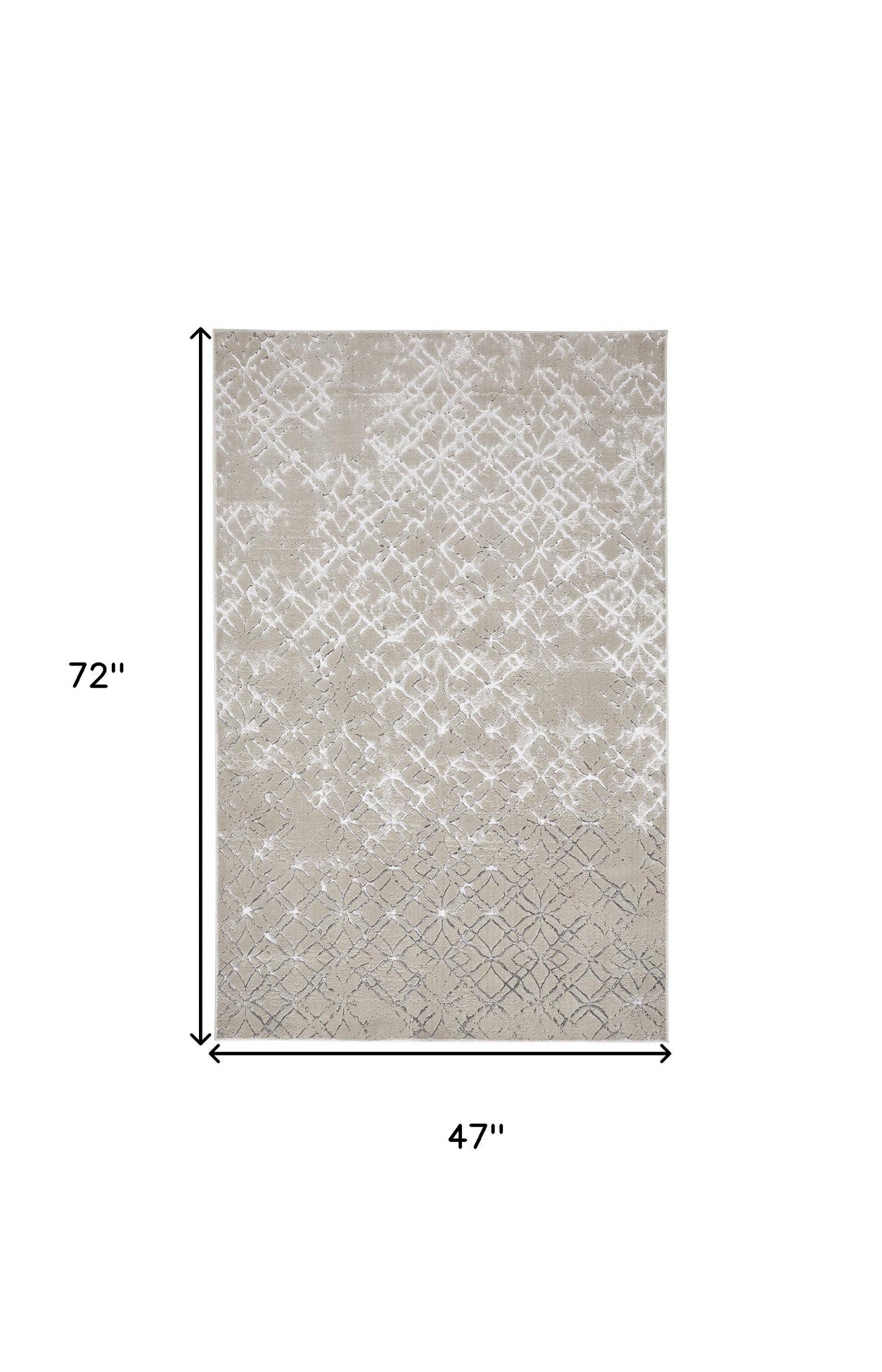 8' Silver Gray And White Abstract Stain Resistant Runner Rug