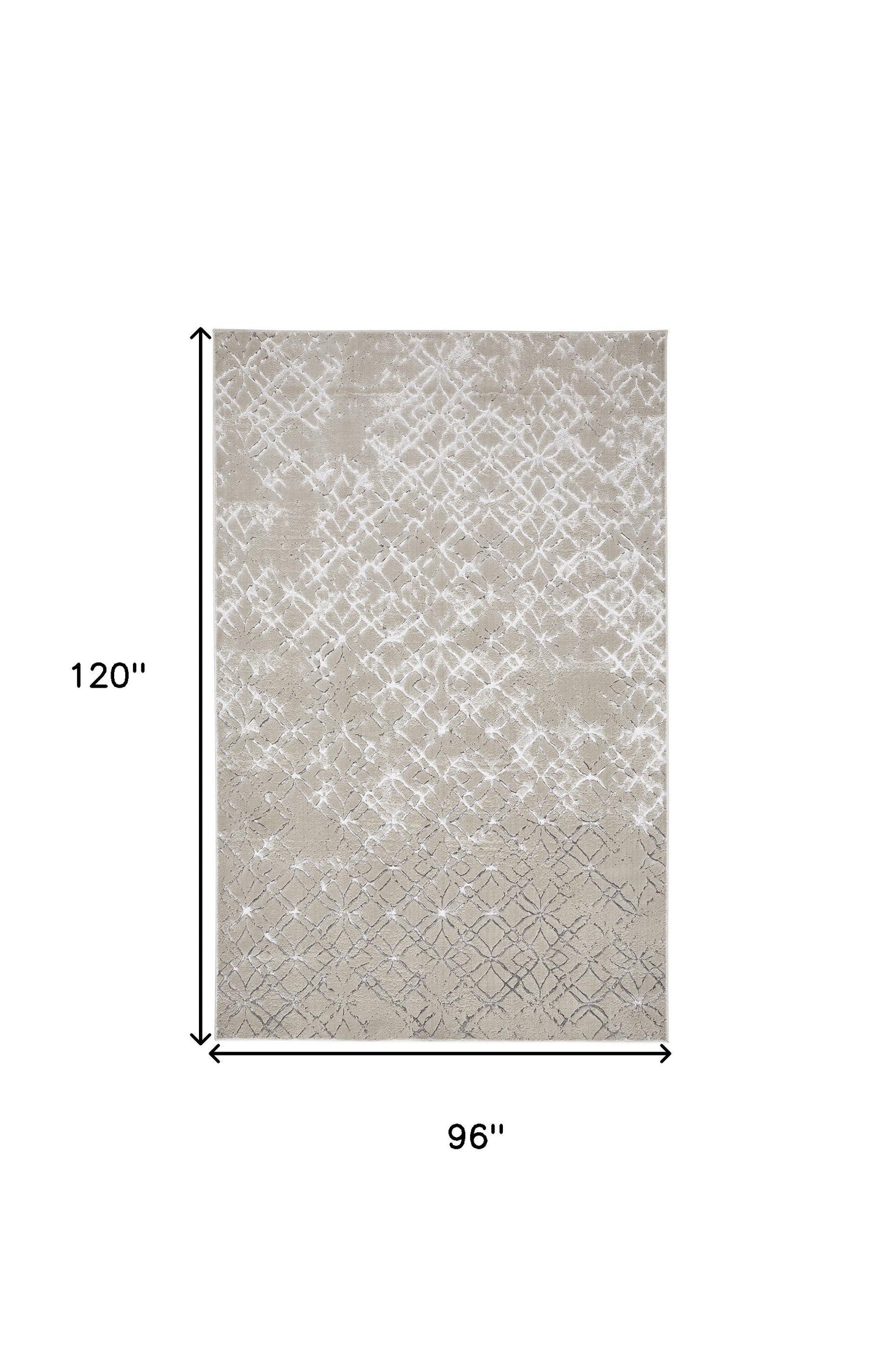 8' Silver Gray And White Abstract Stain Resistant Runner Rug