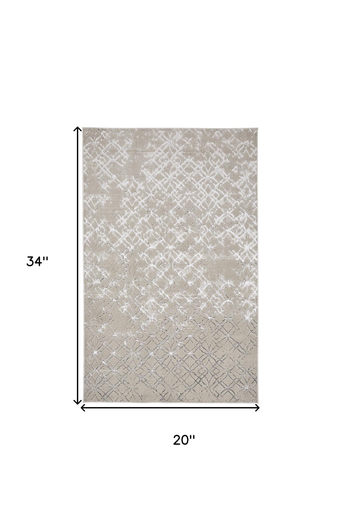 8' Silver Gray And White Abstract Stain Resistant Runner Rug