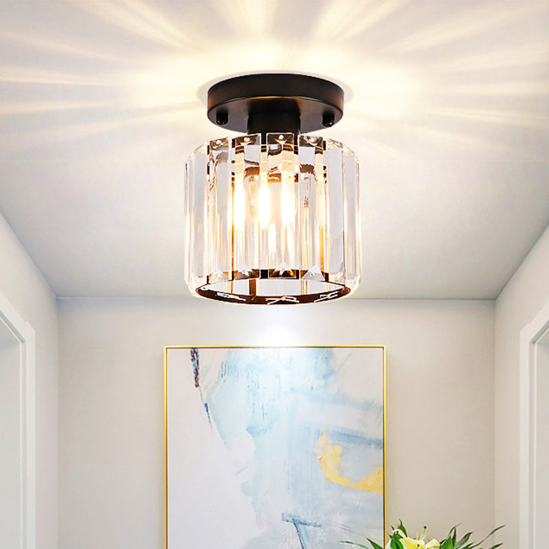 Cyrus' Modern Cylinder Flush Mount: Sleek Illumination for Your Hallway