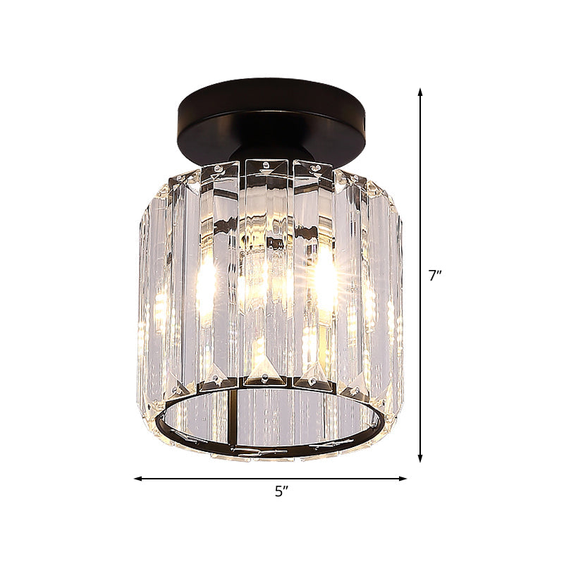 Cyrus' Modern Cylinder Flush Mount: Sleek Illumination for Your Hallway