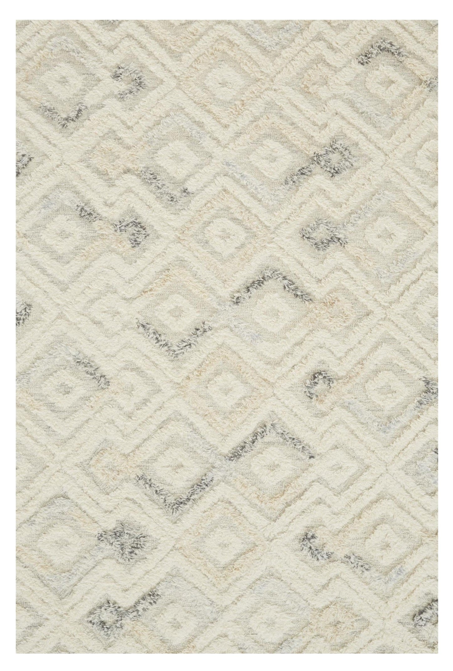 8' X 10' Gray And Ivory Wool Geometric Tufted Handmade Area Rug