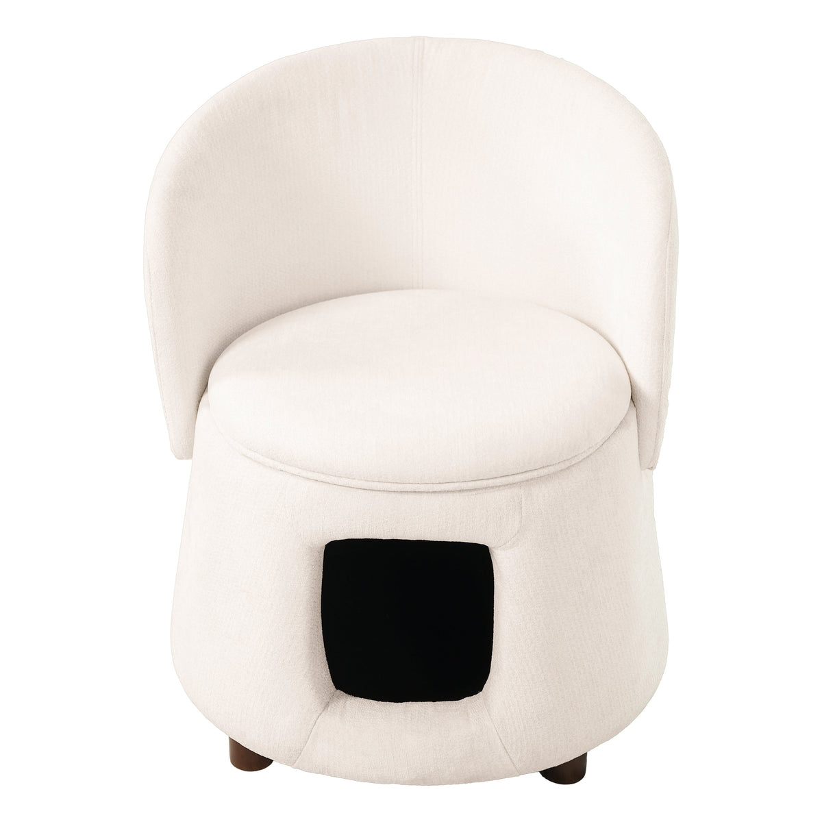 Beige Pet Friendly Chair with Hidden Pet Nook