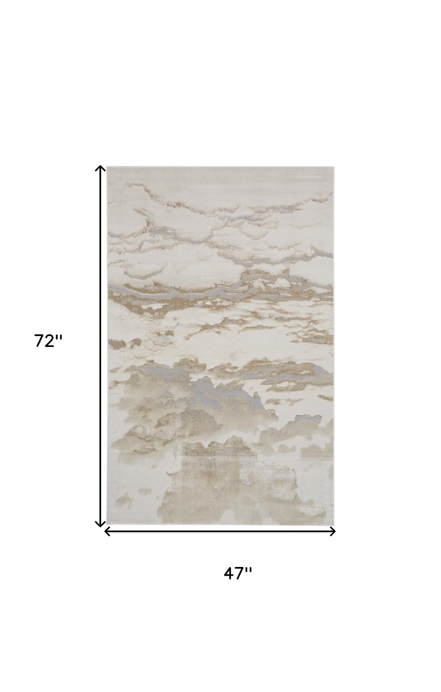 4' X 6' Ivory Tan And Gray Abstract Area Rug