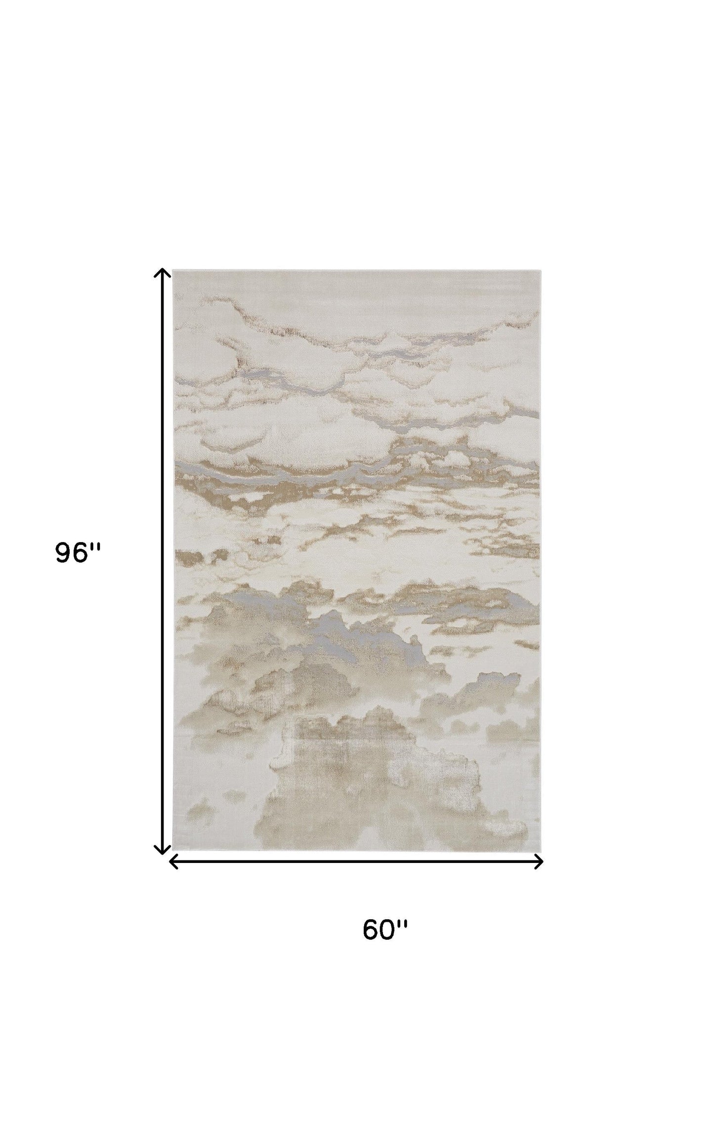 4' X 6' Ivory Tan And Gray Abstract Area Rug