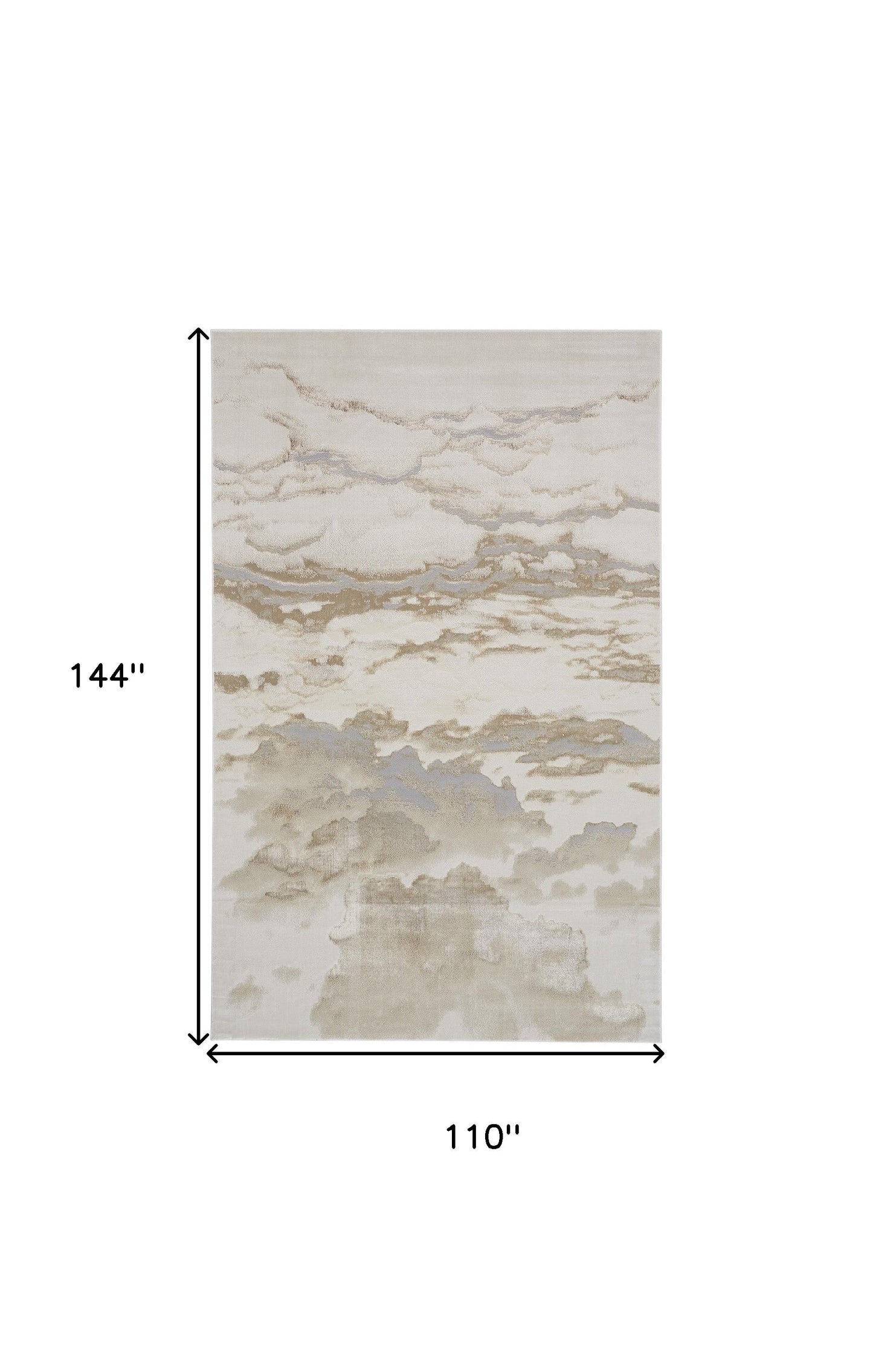 4' X 6' Ivory Tan And Gray Abstract Area Rug