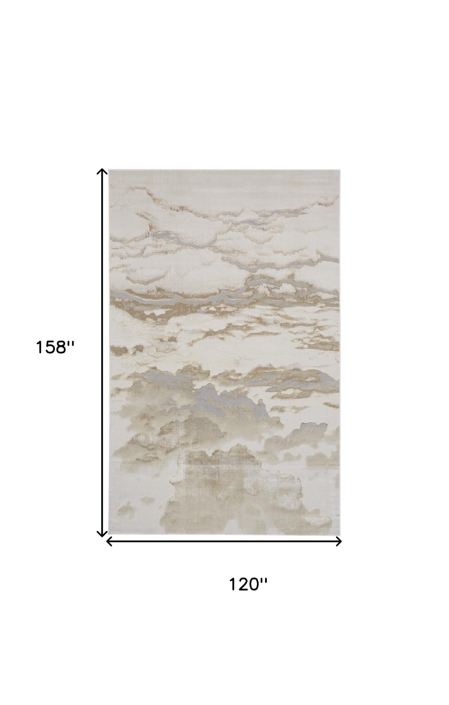 4' X 6' Ivory Tan And Gray Abstract Area Rug