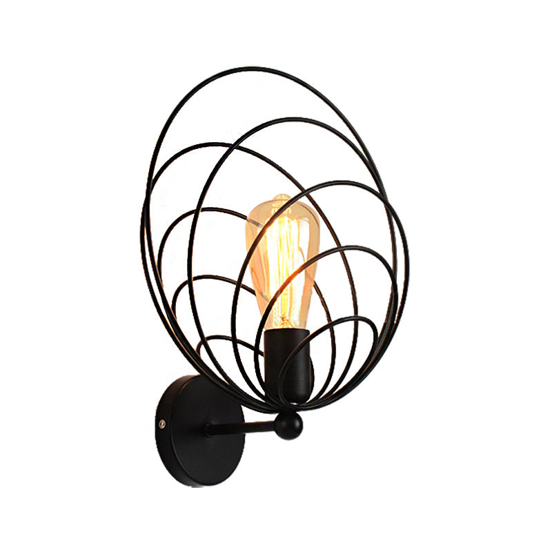 Elevate Your Dining Room with Industrial Charm: The Black Metal Ring Wall Sconce