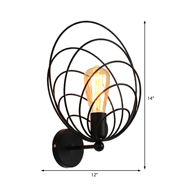 Elevate Your Dining Room with Industrial Charm: The Black Metal Ring Wall Sconce