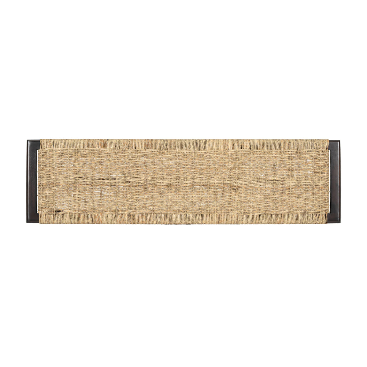 Farmhouse Modern Solid Wood Rattan Bench - 59 Inch