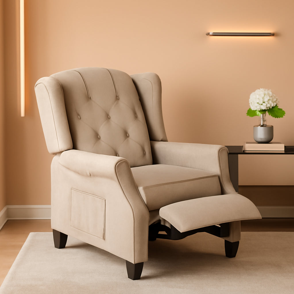Wingback Recliner Chair With Massage And Heat For Living Room