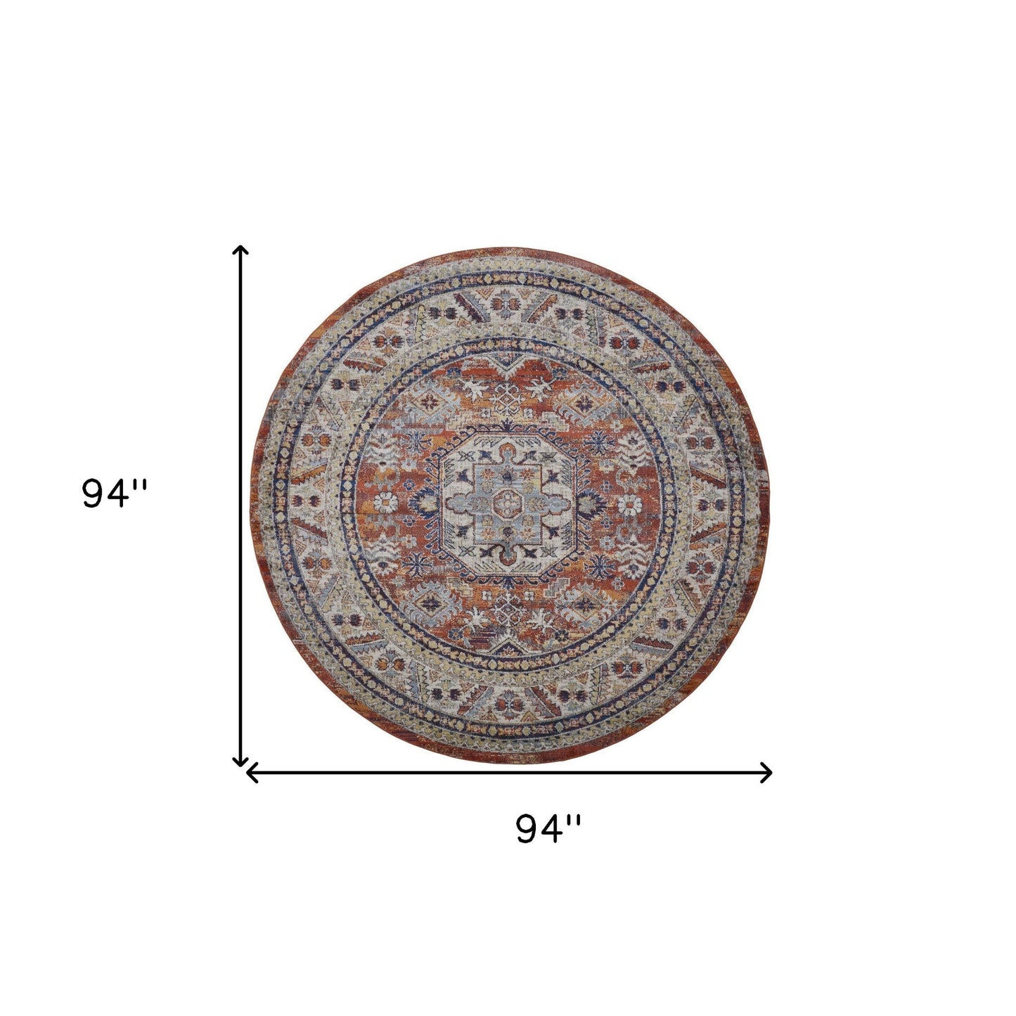 8' X 11' Taupe Gray And Blue Floral Stain Resistant Area Rug