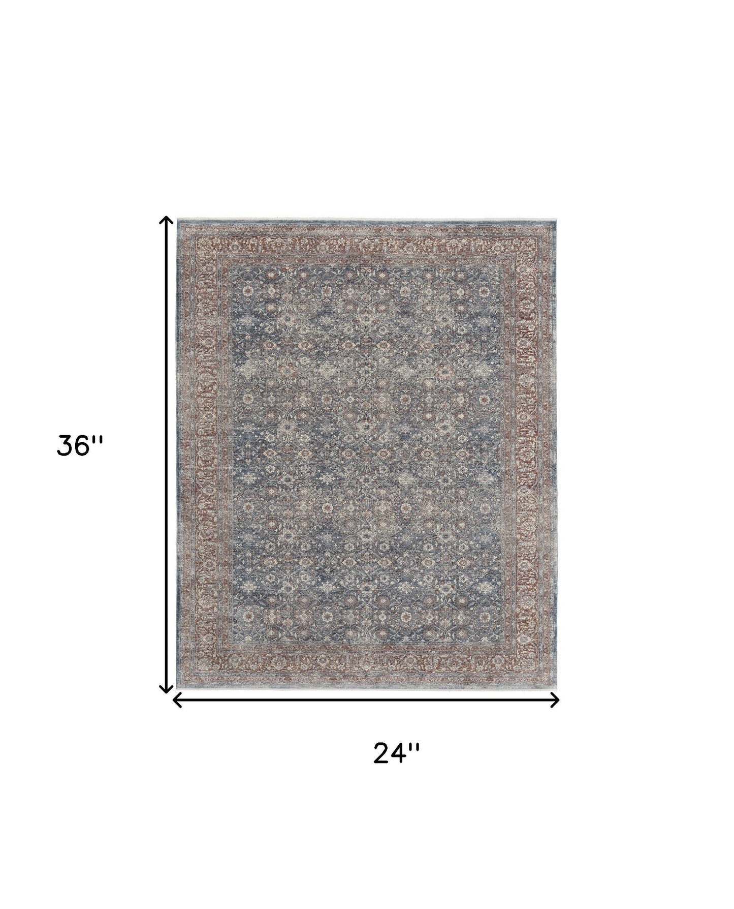 8' X 10' Blue And Red Floral Power Loom Stain Resistant Area Rug