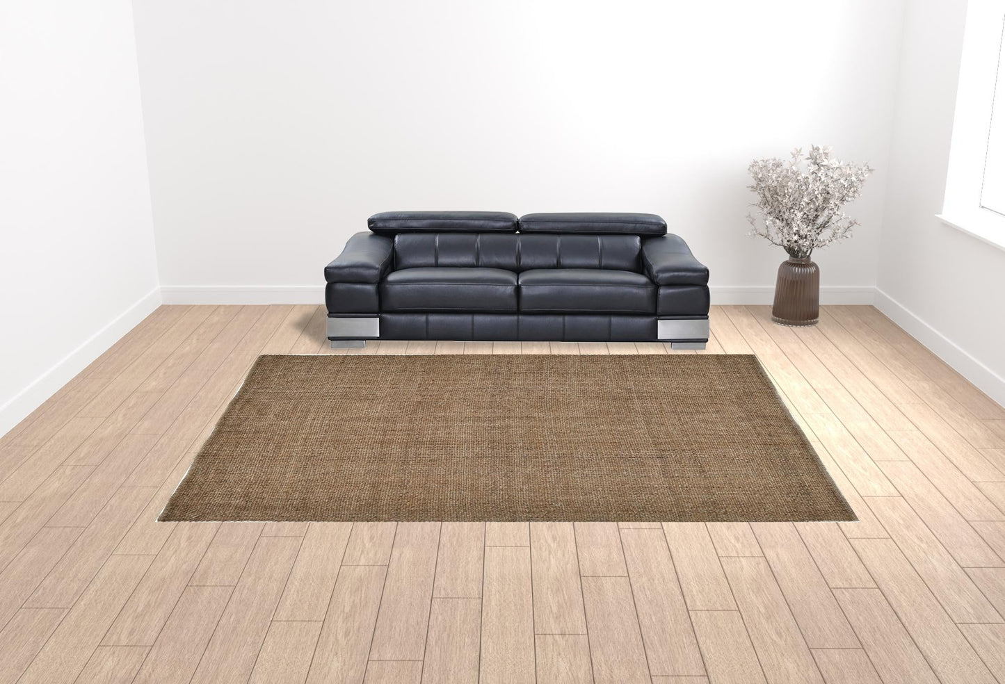 9' X 12' Brown Hand Woven Area Rug